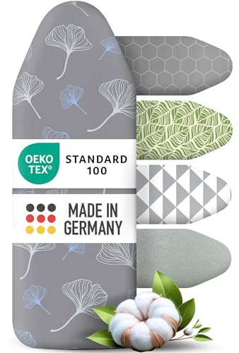 arteneur® - Premium Funda Tabla de Planchar Ajustable I 4 Capas I 5 Tallas I Refleja el Calor y el Vapor I OEKOTEX100 I Banda Elástica I para Tables de Planchar 110x35 cm