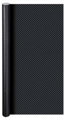 Acan Tradineur - Película Decorativa para Coche, lámina, Cinta autoadhesiva, Rollo de Film, Fibra Carbono, Tuning, Vinilo, Impermeable (Negro - 60 x 100 cm)