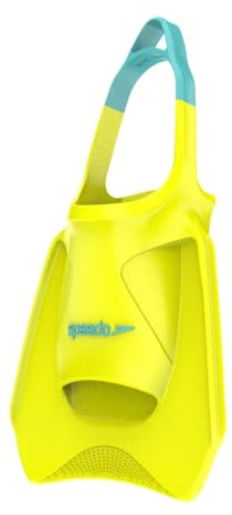 Speedo Unisex Erwachsene Biofuse Fitness Flosse | Schwimmtraining | Schwimmflosse | Flossen Trainingshilfen, Hyper Yellow/Cobalt/Emerald, L