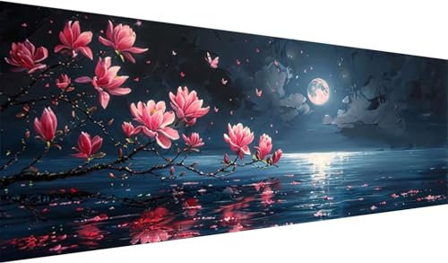 Diamond Painting Set 200x80 cm, DIY Blume Diamond Painting Eckige Steine Strass Cross Stickerei Kunst Kits, Diamond Painting Zubehör Set Basteln Erwachsene, Diamond Painting See für Geschenke, Dekor
