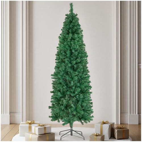 tectake® Albero di Natale Artificiale, Albero di Natale Realistico con Aghi in PVC, Albero Natale con Supporto in Legno, Ideale per Decorazioni Casa Moderna - Verde, 180 cm / 736 punte