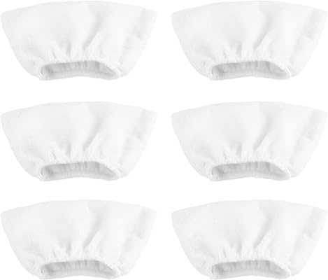 6 x Dampfreiniger Mikrofaser Ersatztücher Set | Mikrofaser-Überzugsset mit Pads Kompatibel die Meisten Dampfreiniger, Waschmaschinengeeignet
