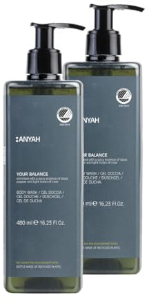ANYAH Body Wash - Duschgel für Männer und Damen 480 ml - Hyaluronsäure-Vorläufer, Tiefenreinigung, nachhaltige XXL-Flasche aus recyceltem PET, Made in Italy