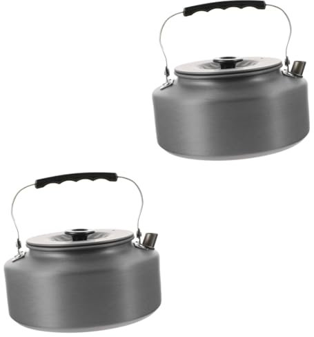 Mipcase Lot De 2 Bouilloires Électriques D'Extérieur Avec Sifflet Réservoir Infuseur À Thé Cuisinière À Café Bouilloire Portable Col De Cygne Bouilloire De Camping Sifflante