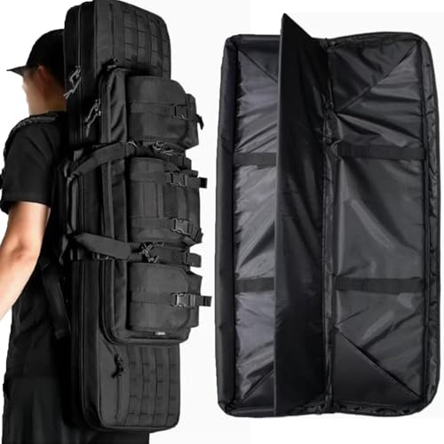 Durable Funda para Armas Largas, Bolsa de Pesca Multifunción Gun Bag, Funda para Arma Funda para Transporte de Armas, Adecuado para Deportes de Pesca, Caza y Tiro(Black,55in/140cm)