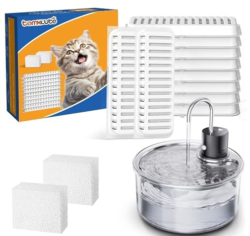 Tomxcute Kattfontänfilterset, 10 filter + 2 svampar för 3,2 l