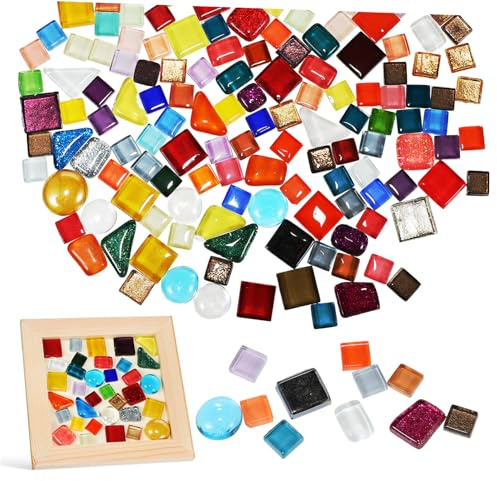 Operitacx 1bolsa Piedra De Mosaico De Cristal Azulejos Pequeños Para Decoración Del Baño De Azulejos De Colores Surtidos De Vidrio Para Proyectos De Manualidades Diy