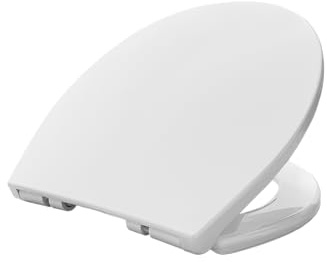 PlumbEZ Soft Close Toilet Seat White – Top Fixing & Quick Release – Universal Oval 420×360mm – Adjustable Stainless Steel Hinges – Slow Close WC Seat, Easy Clean, Heavy Duty 1.2 kg – 5 Year Guarantee