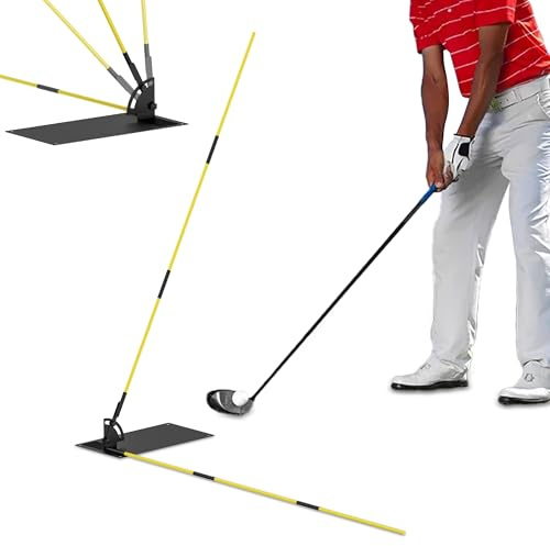 Asyxstar Golf Alignment Sticks - Golf Sticks Alignment Holder Plate, Golf Alignment Rods Aid for Aiming, Putting, Full Swing Trainer, Posture Corrector Golf Training aid