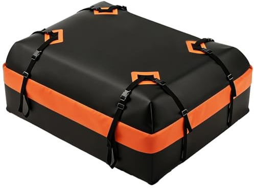 DUMOS Car Rooftop Cargo Carrier 15 Cubic Feet, Car Roof Waterproof PVC Bag, with Anti-Slip Mat,Combination Luggage Lock, Reinforced Straps & Door Hooks,Fit Vehicles with/Without Roof Racks