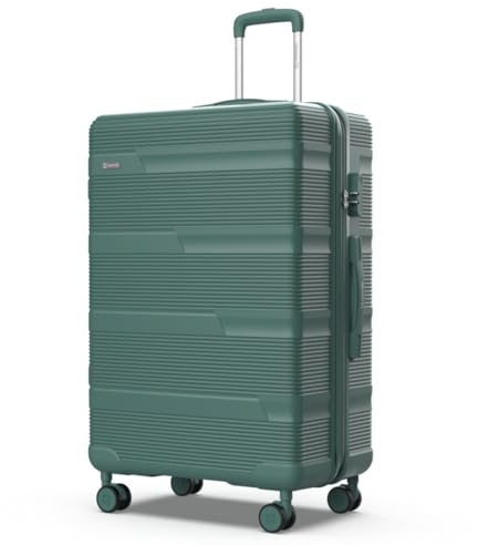 NUMADA - Maleta de Viaje Grande 25Kg, 76x50x29cm, (78L) Upfly T10 28' ABS con Cierre de Combinación y 4 Ruedas Dobles | Resistente | Ligera | Interior Compartimentado | Verde