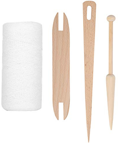 Baumwoll - Webgarn für Webrahmen, 1mm dick, 250m, naturweiß - strapazierfähig, farbecht, ideal für Teppiche, Decken, Webbänder