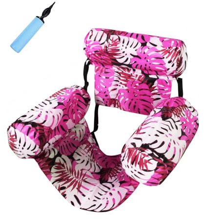 Aufblasbare Pool schwimmenden Stuhl, bequemen Stoff bedeckt aufblasbare Pool Lounge Stühle, Pool Stuhl Lounge schwimmt für Party Sommer Wasser Strand Spaß (Feuille d 'érable Rose)