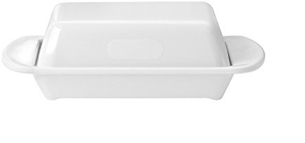WACA 0322 Melamin-Tischbutterdose mit Deckel Aufbewahrung 170 x 150 x 50 mm, Farbe:weiß