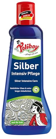 POLIBOY Silber Intensiv Pflege - Sanftes Poliermittel für Silberschmuck - 1x 200ml - Made in Germany