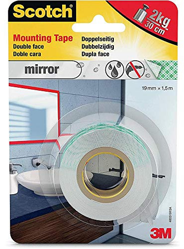 Scotch FIX Nastro per montaggio specchi, 19 mm x 1,5 m, 1 rotolo/confezione (la confezione può variare)