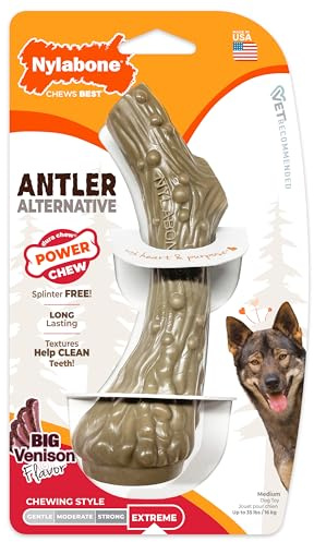 Interpet NAN103PEU Nylabone Kauspielzeug für extreme Kauer, Geweih - Wildgeschmack, M