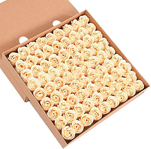 ZUMUii Butterme 81pcs Savon de Bain parfumé à la Main Rose Fleur de pétales pétales Mariage Favor dans boîte Cadeau