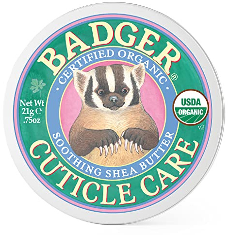 Badger Mini Cuticle Care | Massage Balm With Shea Butter For Healthy, Beautiful Nails | Protects Dry Spilling Cuticles| Organic & Cruelty-Free (21g)