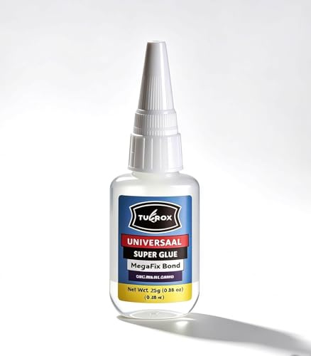 TUFROX 25G Extra Strong Super Glue Clear, 3900PSI Quick‑Dry Adhesive for Plastic, Metal, Leather, Wood, Ceramics, Shoes & DIY Crafts, Med-Hi Viscosity Professional Superglue, Anti‑Clog Cap