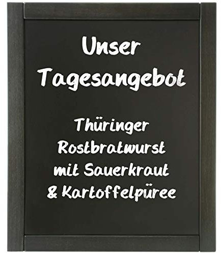 KDS 60x80 Kreidetafel Davao Wandtafel mit Holzrahmen schwarz beidseitig