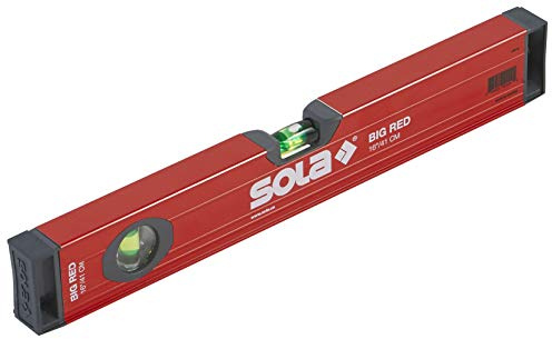 SOLA LSB16 Wasserwaage mit 2 60% vergrößerten Ampullen aus Aluminium, 40,6 cm, Rot