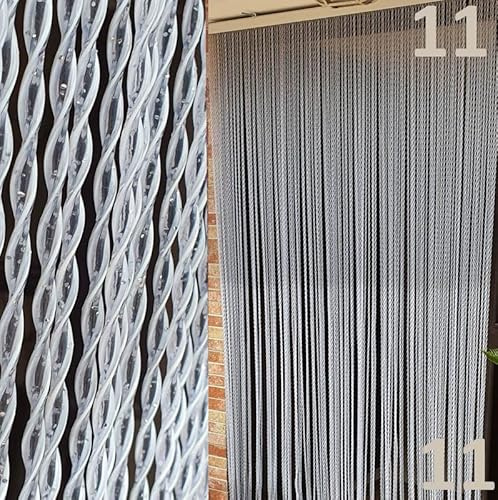 BricoShopping® Cortina mosquitera Mod.C de Hilos de PVC Ajustable Mosquitera para Puerta Ventana Exterior Entrada balcón Caravana antimoscas sombreante (100x220, 11 Blanco Glitter)