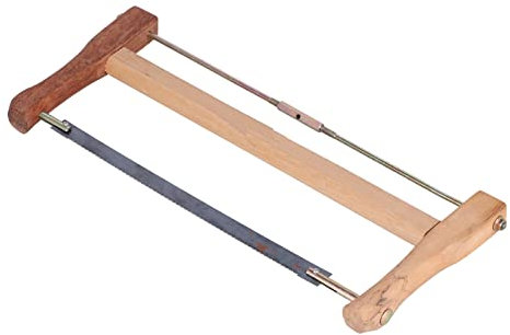 Fafeicy Gattersäge, Teakholz-Handbogen-Holzschneidwerkzeug, mit Mangan-Stahl-Sägeblatt und Chrom-Vanadium-Stahl-Sägeseil, für Tischler und Heimwerker, Sägeblatt (Groß (580 mm))