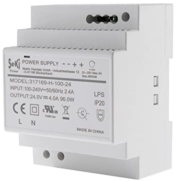 SeKi Fuente de alimentación DIN H-100-24 - 24 V - 4 A - 96 W - riel DIN