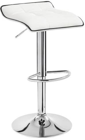 WOLTU Barhocker, Barstuhl Höhenverstellbar, 360° drehbarer, Weiß