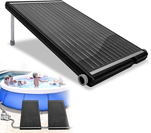 LZQ Solar Poolheizung Sonnenkollektor Solarheizung Pool 15L Kollektorwasserinhalt Heizungen Anschluss Ø 50mm für Warmwasser Schwimmbad Gartendusche Schwarz, 111,5 x 66 x 6,5 cm