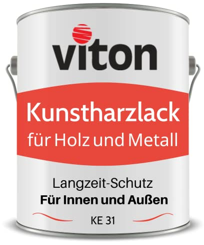 Viton Kunstharzlack in Schwedenrot - 3,5 Kg Alkydharzlack für Holz und Metall - 3in1 inkl. Grundierung - Dauerhafter Schutz & Widerstandsfähig - KE 31 - RAL 3011 Braunrot