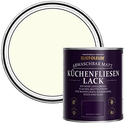 Rust-Oleum Peinture Blanche Résistante à l'eau pour Faïence de Cuisine, Finition Mate - Sablé 750ml