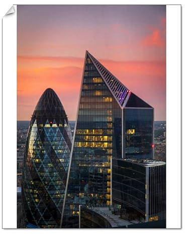 robertharding The Gherkin and Scalpel Print, City of London Dusk - Print 10x8 (25x20cm) (24322772)
