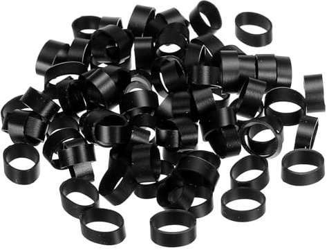 PATIKIL Silicone Rubber Bands Cable Ties 200pcs Non-Slip 1/2 Flat Black for Cord Wrapping, Bag Wraps, Art