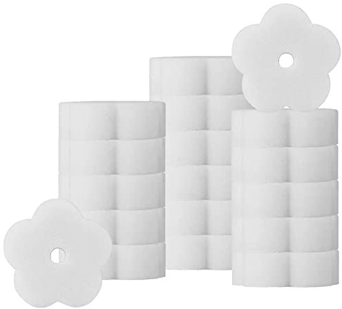 Jetisva 18pcs Hot Tub Foam Remover White Cleaning Flower Sponge Scum Ball Sponges Filter Spa Oil Absorbing Sponge Accessories for Swimming Pool Kitchen Bathroom Home