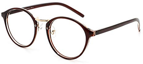 Cyxus Blaulichtfilter Brille Damen Herren Brillenfassung Rund Retro Brillen Anti Schädliches Blaulicht（8065 Braun）