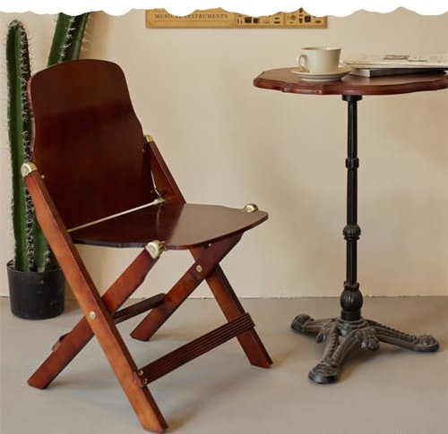HCZION Esszimmerstühle Klappstuhl Retro Stühle Esszimmer Holz Bistrohocker Küchenstuhl Klappbare Bistrostuhl Massivholz Campingstühle