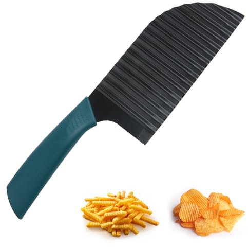 Huiyoulan Wellenmesser, wellenschneider gemüse, Kartoffelschneider, scharfes und leicht zu schneidendes Wellenmesser, Wellenmesser geeignet für Gemüse, Obst, Salate, Zwiebeln, Kartoffelschneider
