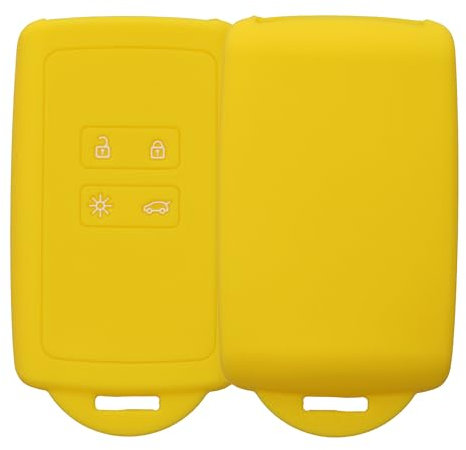 kwmobile Custodia Compatibile con Renault con 4 tasti Smart Key (solo Keyless Go) - Cover Chiavi Auto Protezione Copri Telecomando - Copri Chiave Copertura giallo radiante