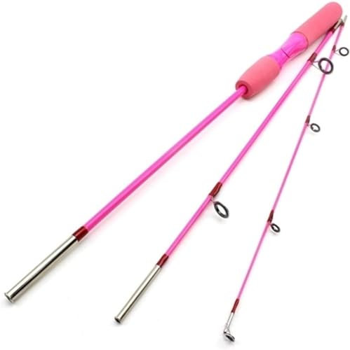 AMeLL Angelruten Bunte Spinn-Angelruten 1,5 m Teleskop-Angelruten Kleine Angelruten (Color : Pink, Size : 1.5M)