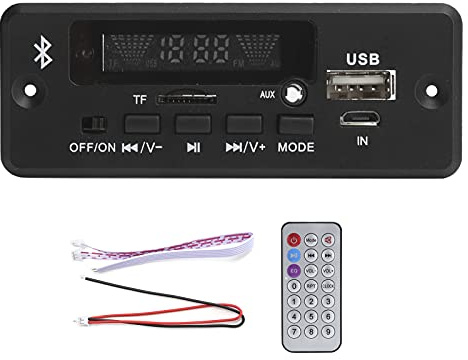 Bluetooth 5.0 MP3-Decoder-Board-Modul mit APP-Steuerung, Freisprechanruf, USB-Soundkarte, FM-Radio, AUX für Autoradio (Black)