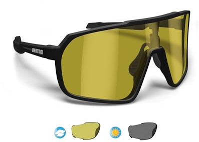 BERTONI Radfahren MTB Lauf Sportbrille für Männer Frauen in TR90 Antibeschlag Weitwinkelobjektiv mod. GEMINI