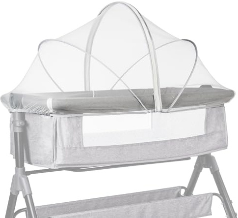 Liemuao Moskitonetz für Kinderbetten, Universal, mit Reißverschluss, Babybettzelt aus feinmaschigem Stoff, für drinnen und draußen (weiß, 65 x 110 cm)