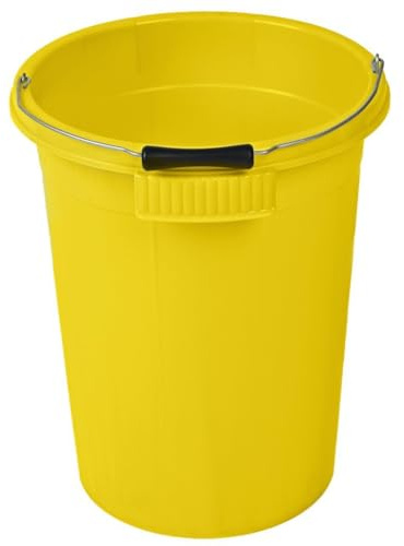 Red Gorilla 30 Litre Plasterers Mixing Bucket Bin with Handle in Yellow Reinforced Sides Durable Easy Grip Handles Weather Resistant Frost Proof Trade Construction DIY Rubble Container 45cm x 40cm