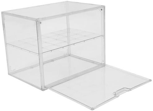 Amosfun Bread Box Bread Container Box Double Layered for Kitchen Countertop Acrylic for Freshness Design Sturdy and Not Easy to Deform Suitable for Homes and Bakeries