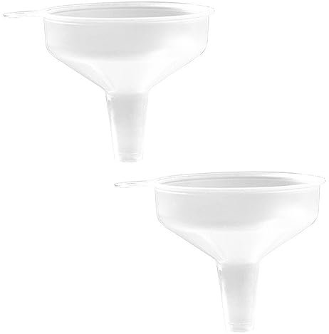 COLLBATH Set Di 100 Mini Imbuti Per Il Trasferimento Di Liquidi Con Manico in Plastica Per Cosmetici Lozioni Del Bambino Progetti Artistici Bianco