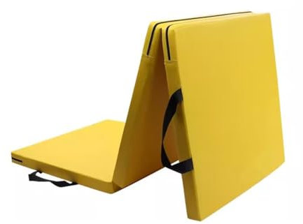 Trainingsmatten Kampfsportmatten Plus Dicke Tanzmatte Übungsmatte Sit-ups Rutschfestes Leder Wasserdicht Weiche Perlenbaumwolle, 3-Panel (Farbe: Gelb, Größe: 100 x 300 x 5 cm)