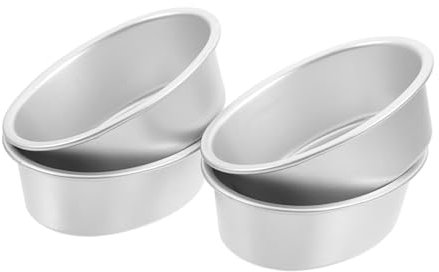 BESTOYARD 4pcs Creative Oval Cheesecake Molds Cake Moulds Non-Stick Baking Pans for Christmas