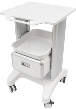 Rollwagen Medizinisch Trolley Cart Tragkraft 100kg Kosmetikwagen mit Lenkrollen Tragbar Gerätewagen Beistellwagen Rollbarer Studiowagen für Labor Klinik Krankenhaus Salon